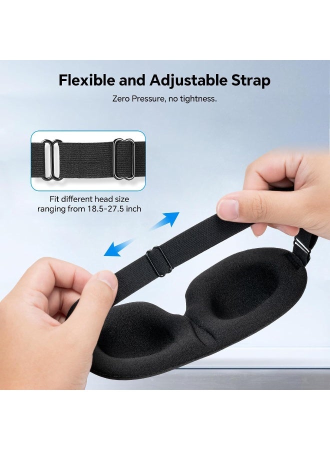 YIVIEW Sleep Mask for Back and Side Sleeper Pack of 3, 100% Light Blocking 3D Eye Masks for Sleeping, Lightweight & Breathable Eye Cover for Women Men, Zero Eye Pressure Night Blindfold - Image 3